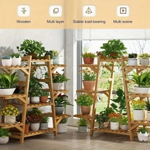 Modern Balcony Flower Rack with Multi-Layer Storage